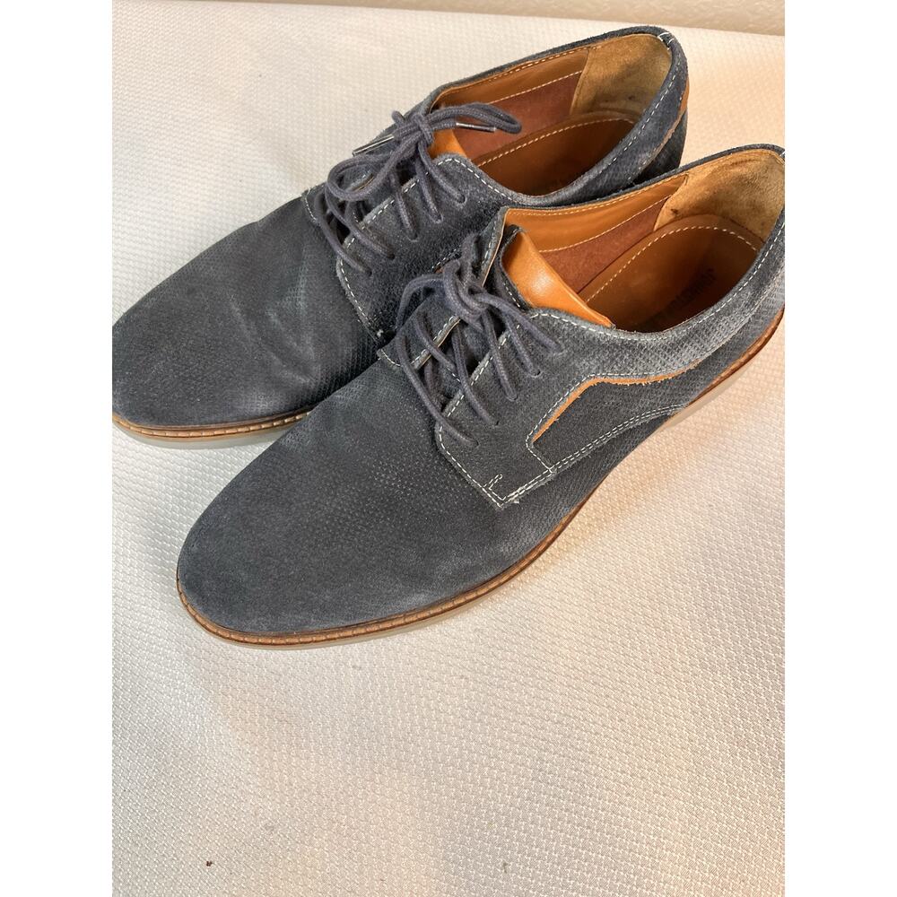 Johnston & Murphy Warner Plain Toe Navy Blue Tumbled Nubuck Suede Leather 9‎ M - Picture 5 of 11